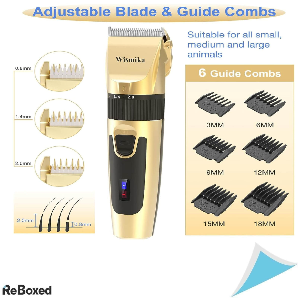 Wismika Masina de Tuns pentru Animale de Companie Fara Fir