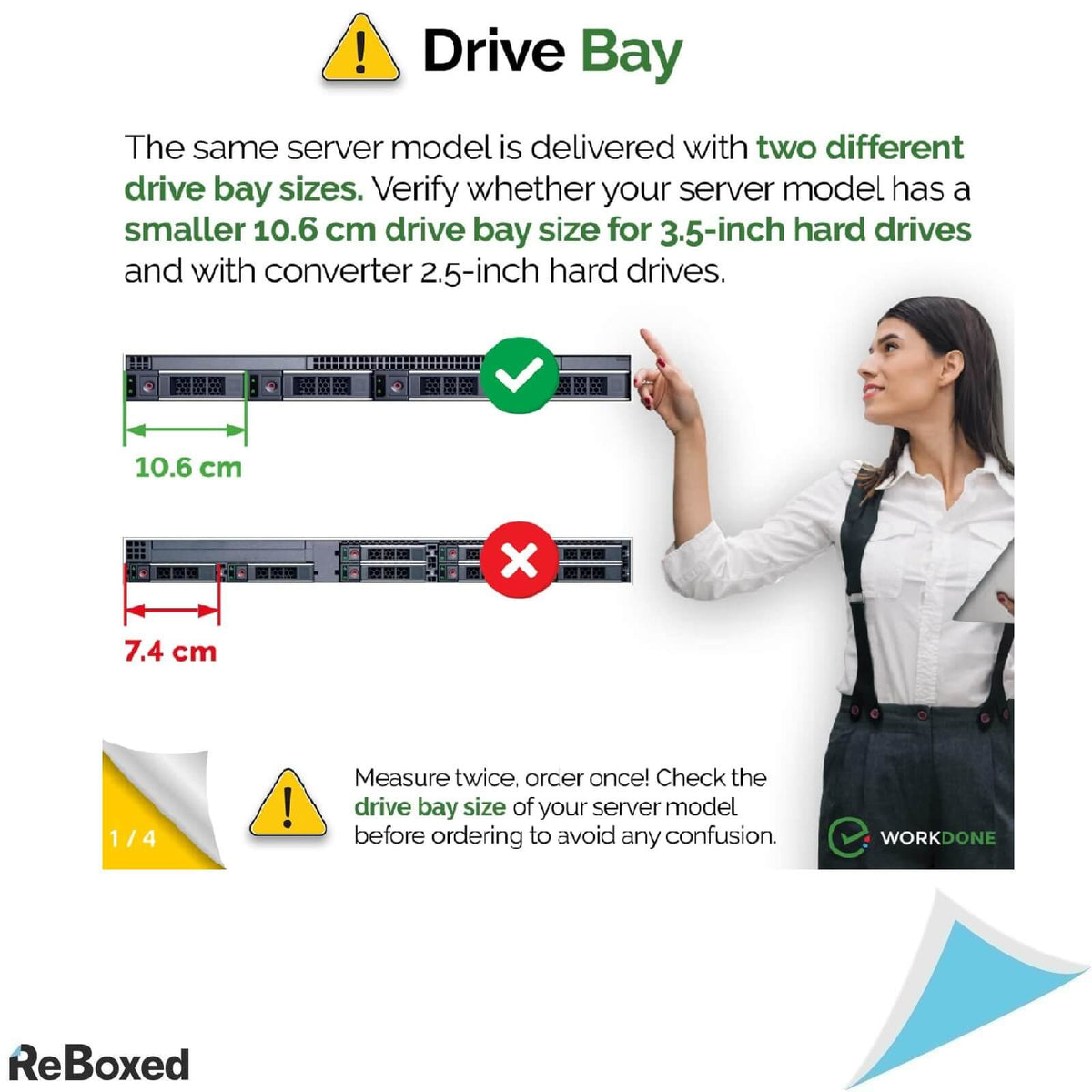 WorkDone 6 HDD Caddy 3.5&quot; cu Adaptoare la 2.5&quot; DELL EMC Server