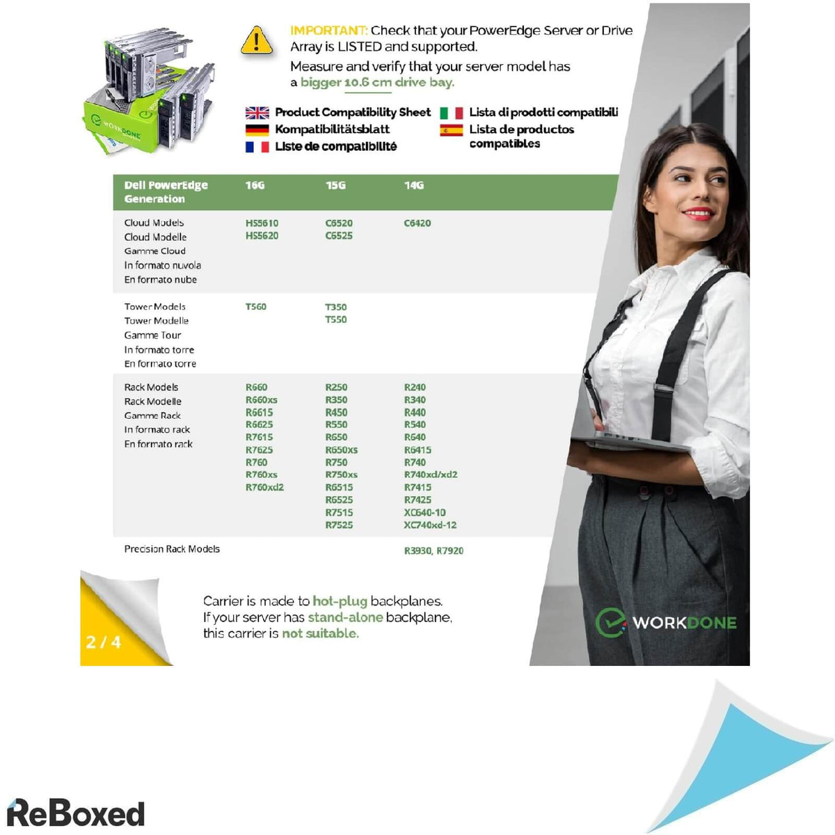 WorkDone 6 HDD Caddy 3.5&quot; cu Adaptoare la 2.5&quot; DELL EMC Server