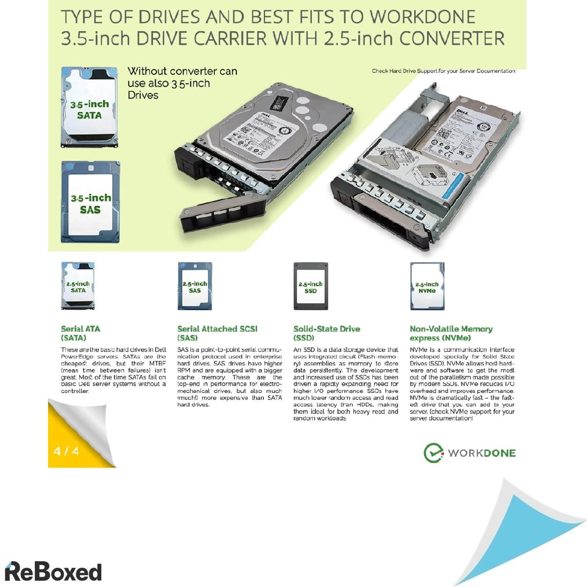 WorkDone 6 HDD Caddy 3.5&quot; cu Adaptoare la 2.5&quot; DELL EMC Server