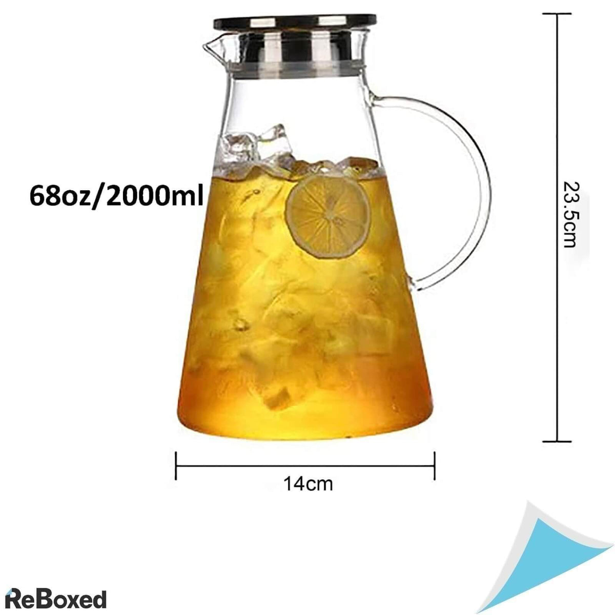WuWeot Carafa 2L Sticla Borosilicata si Capac din Otel