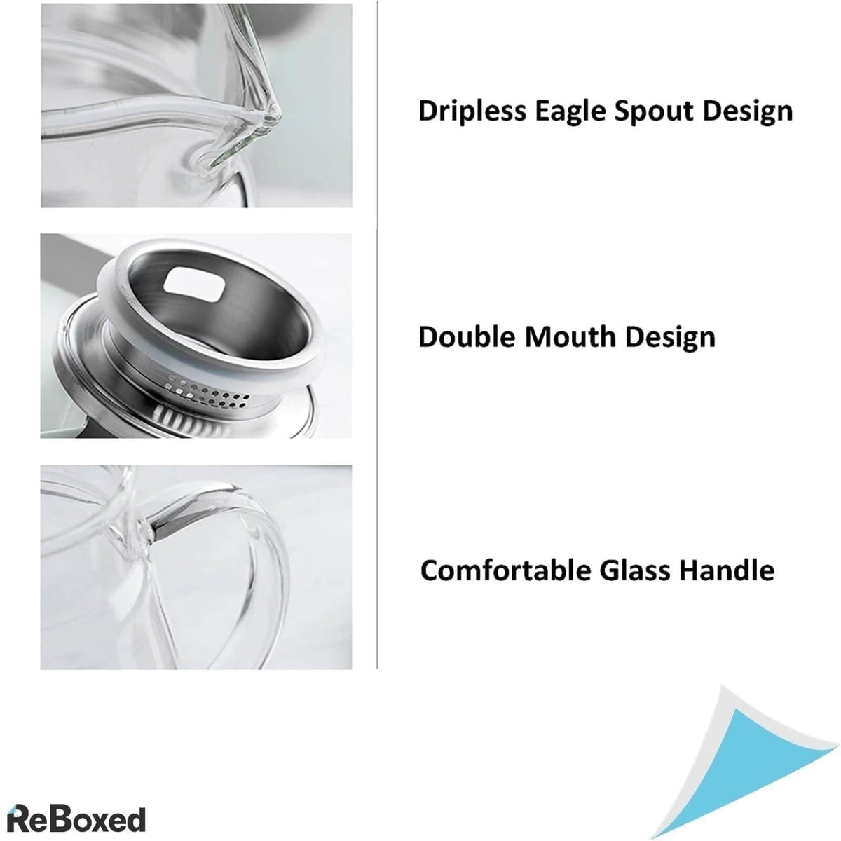 WuWeot Carafa 2L Sticla Borosilicata si Capac din Otel