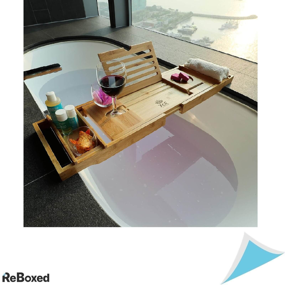 XcE Tava de Baie Extensibila 70-100 cm din Bambus  Solid