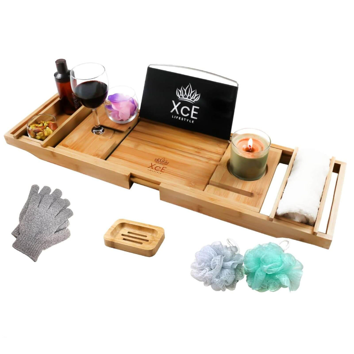 XcE Tava de Baie Extensibila 70-100 cm din Bambus