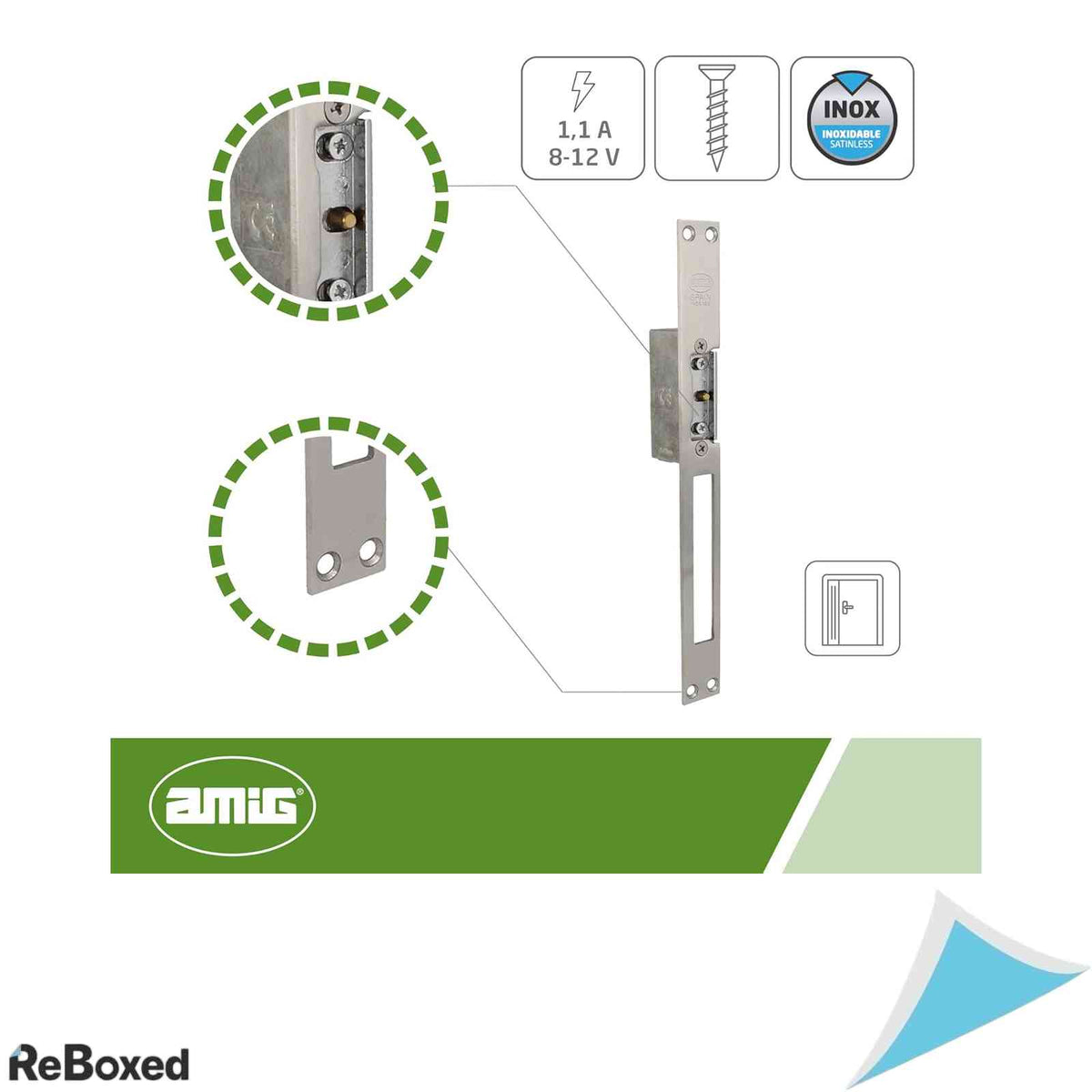 Yala Electrica Incastrabila Amig Model 21, Placa Otel Inoxidabil 250 x 25 x 3 mm