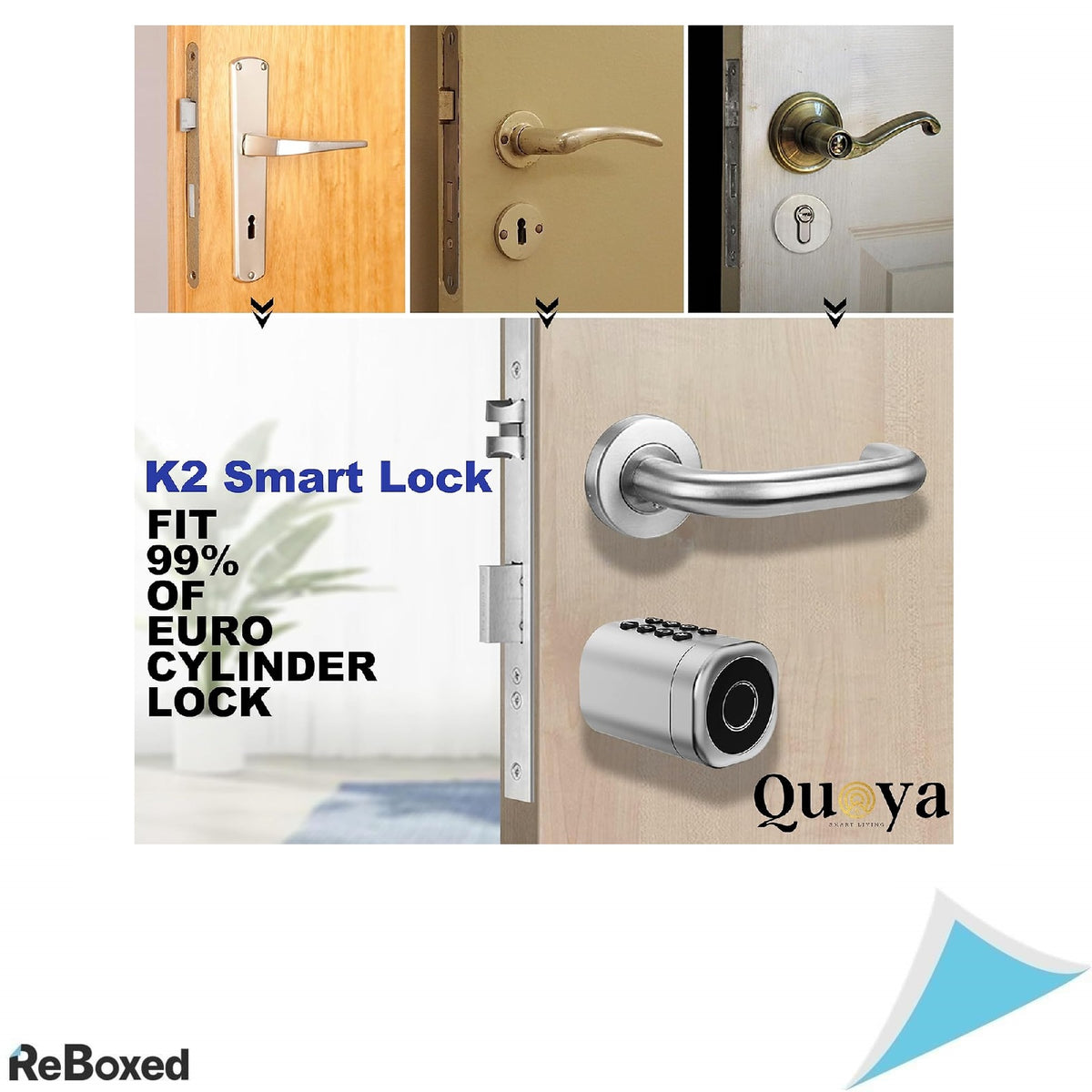 Yala inteligenta QUOYA K2 – cilindru Euro smart, 5 metode de deblocare, rezistenta la apa IP55