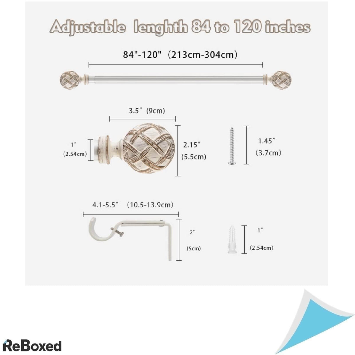 Ycolnaefllr Tija Galerie Metal Draperii si Perdele Bila Alb Maro Deschis
