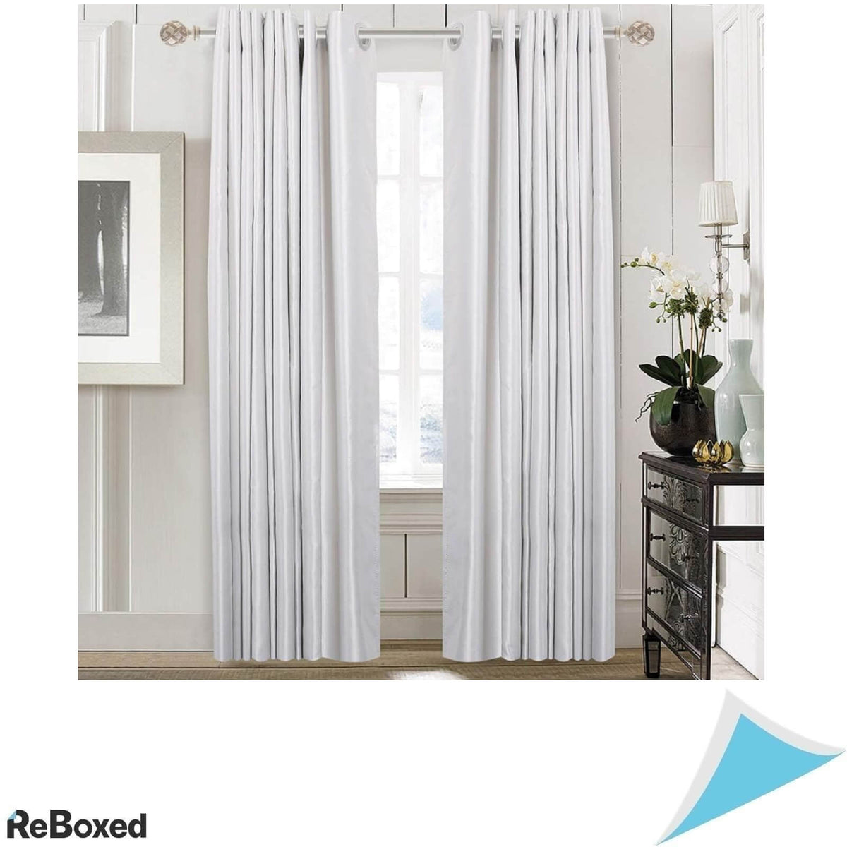 Ycolnaefllr Tija Galerie Metal Draperii si Perdele Bila Alb Maro Deschis