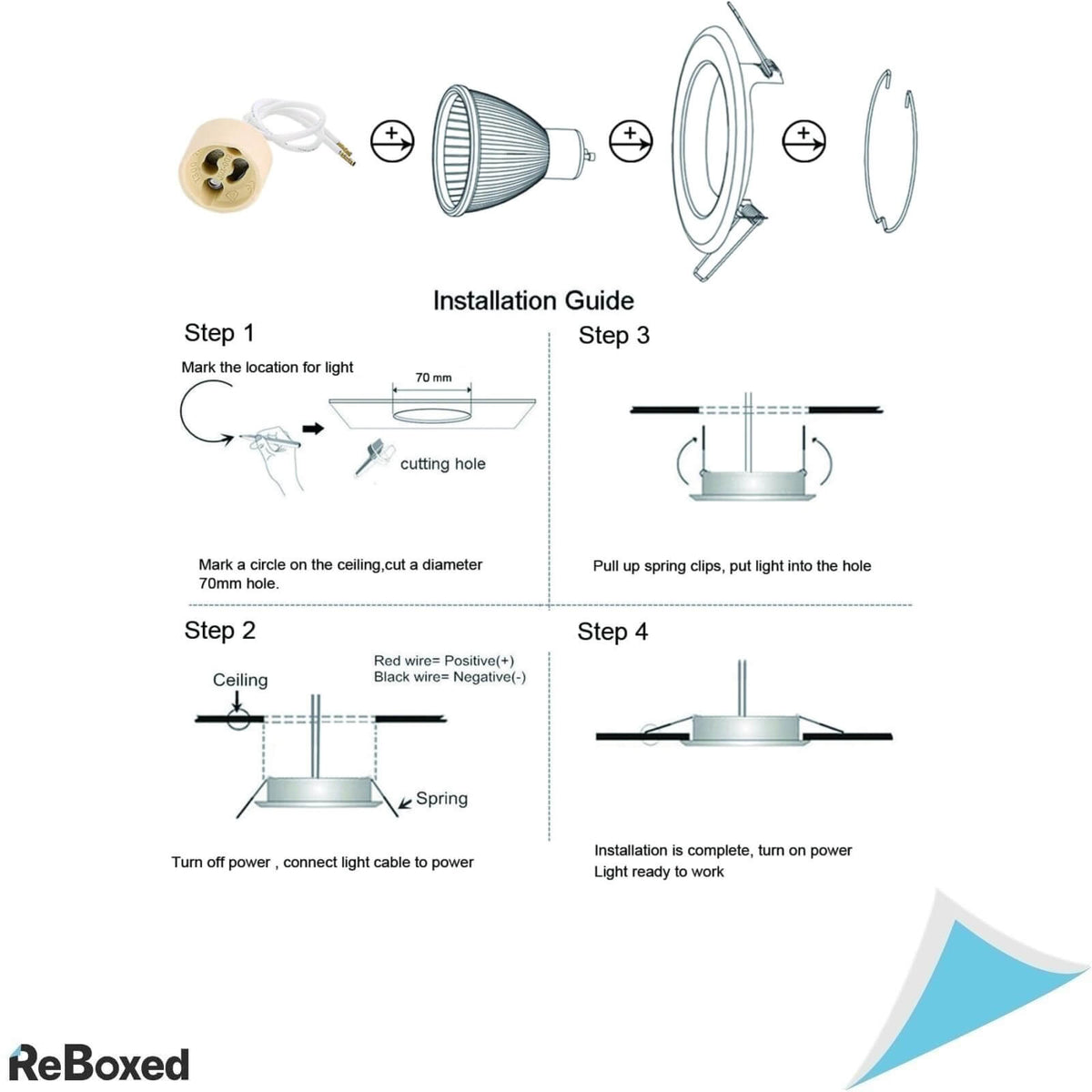 Yiahin 6 Spoturi LED Incastrabile GU10 5W 600lm 6000K