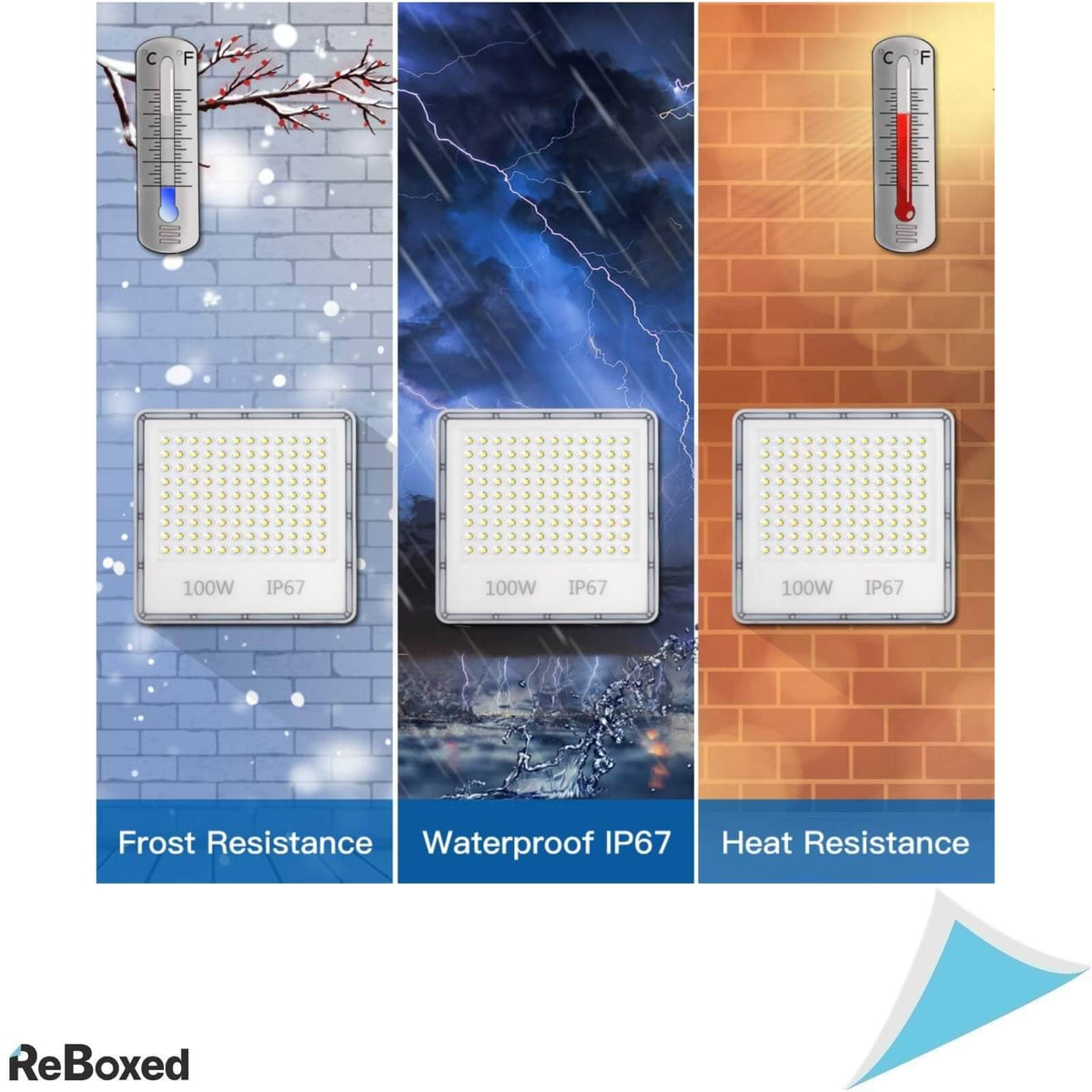 YIQIBRO Proiector LED Exterior 100W 10000lm 6500K IP67