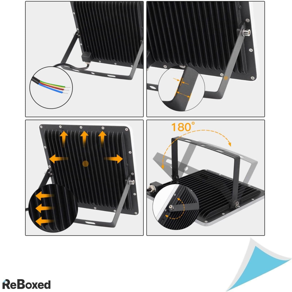 YIQIBRO Proiector LED Exterior 100W 10000lm 6500K IP67