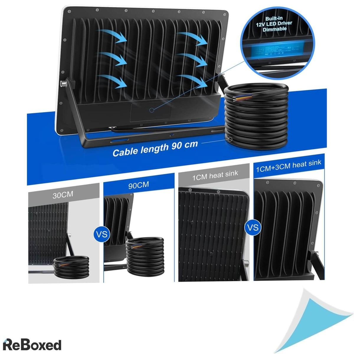 Yiqibro Proiector LED pentru Exterior 300W 30000lm IP67 7000K