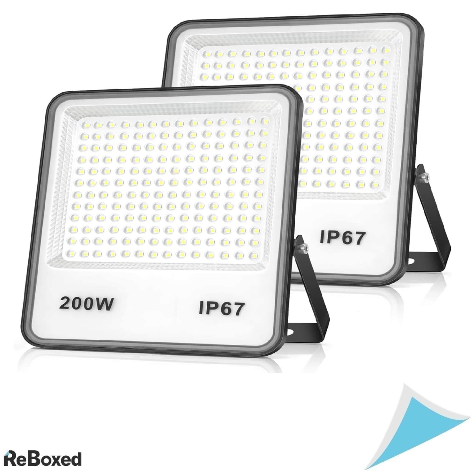 Yiqibro Set 2 Proiectoare Led 200W 20000lm 6500K IP67 Waterproof