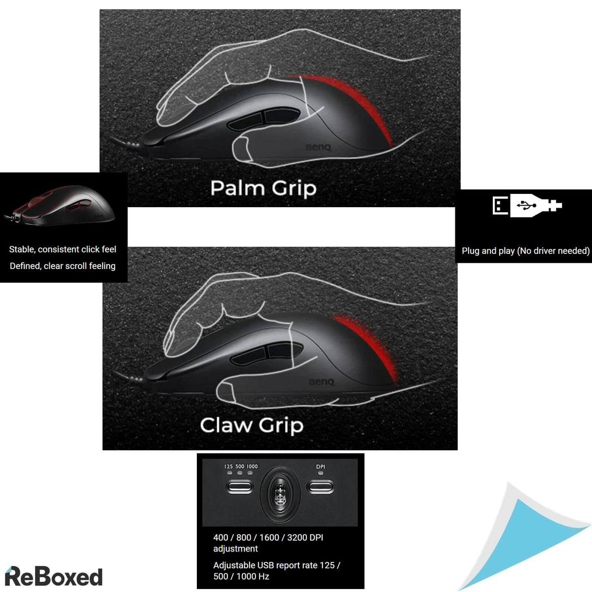 Zowie ZA12-B Negru Mouse Simetric Gaming Competitie eSports