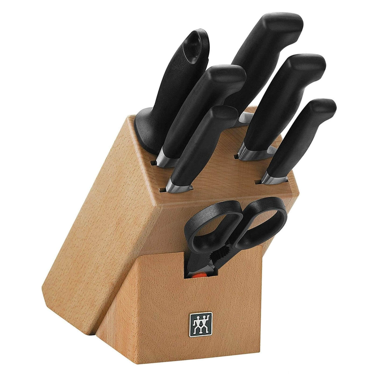 Zwilling Set 8 Piese 4 Stele Cutite Pila Ascutit Foarfeca Bloc Bambus