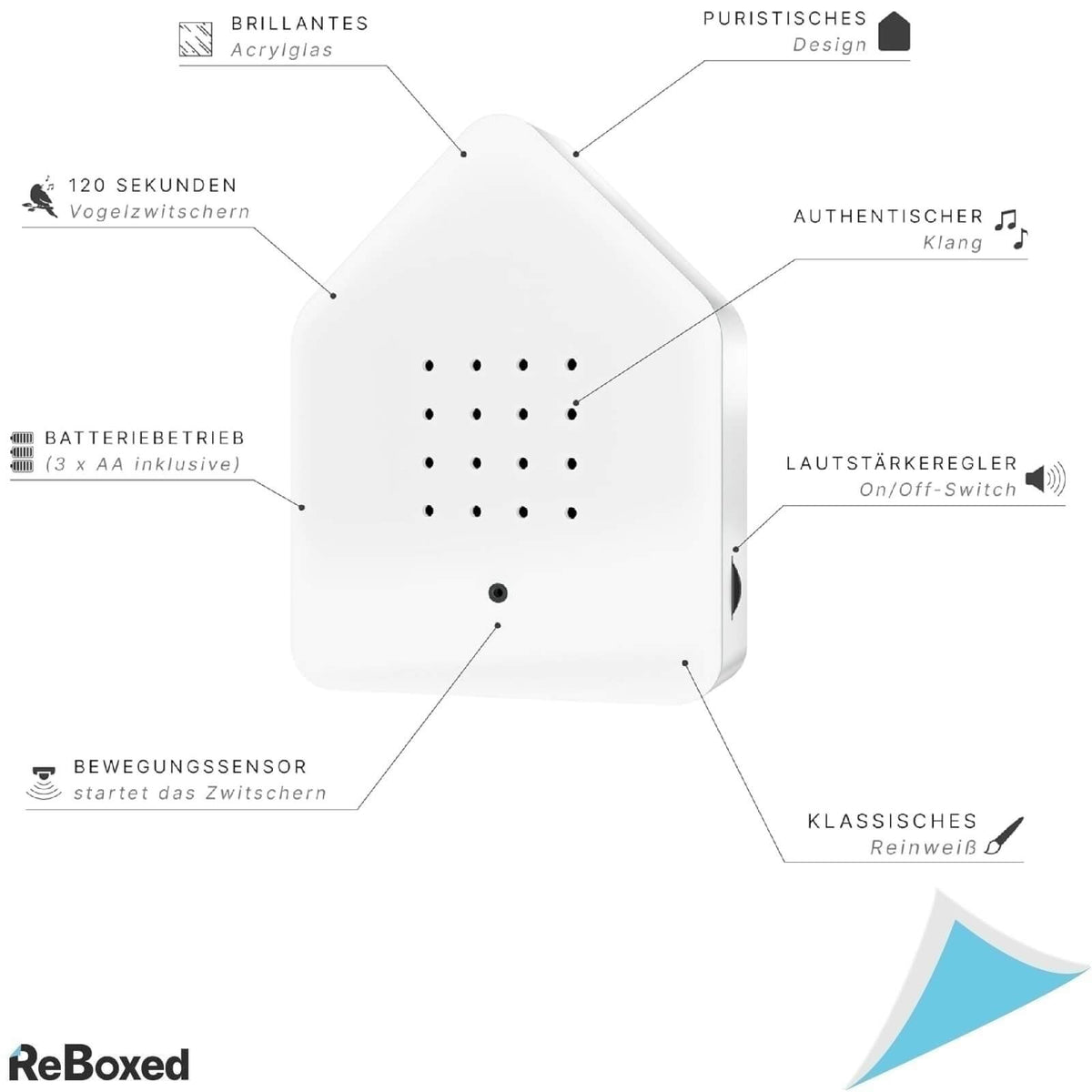 Zwitscherbox Classic Audiobox cu Sunete de Pasari Alb