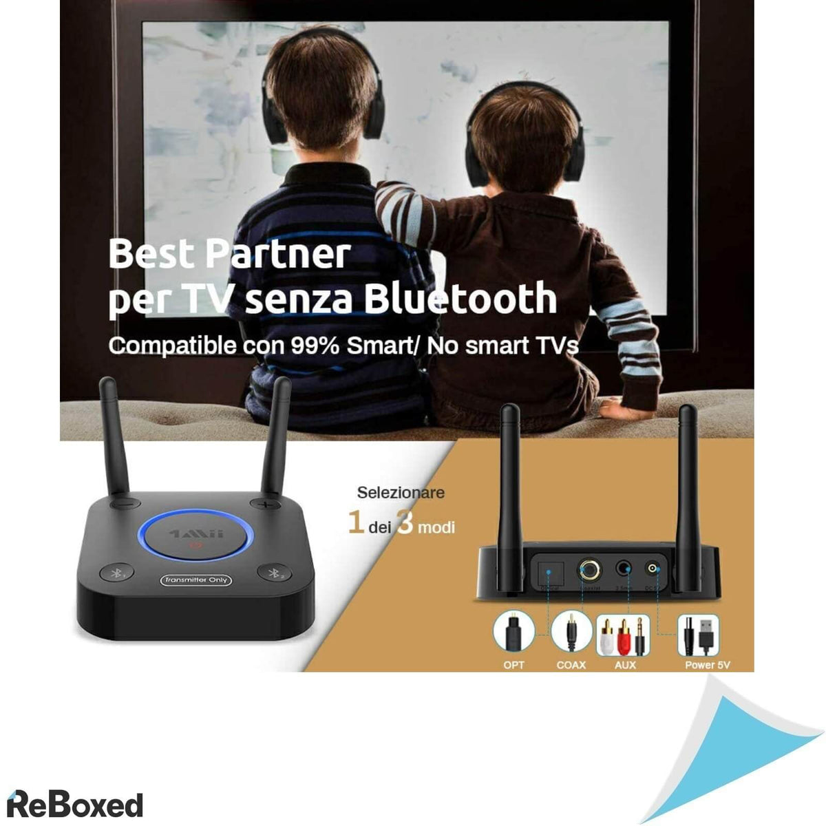 1mii Transmitator Bluetooth 5.0 aptX Low Latency 50 metri