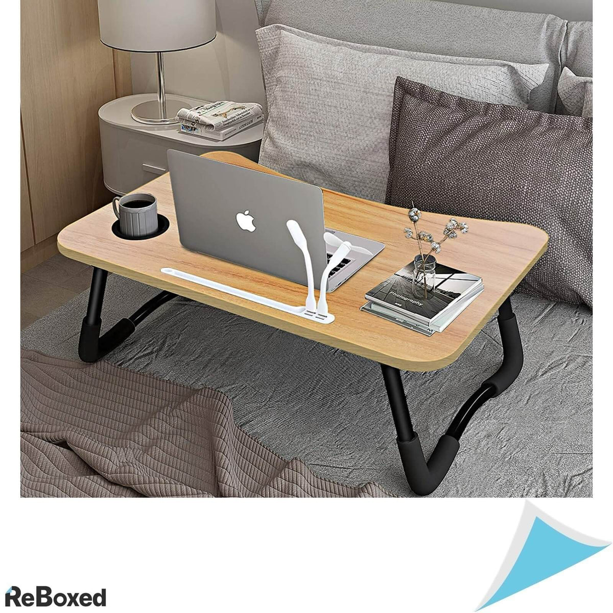 A3A Masa Pliabila pentru Laptop 60x40 cm cu 4 Porturi USB slot Pahar