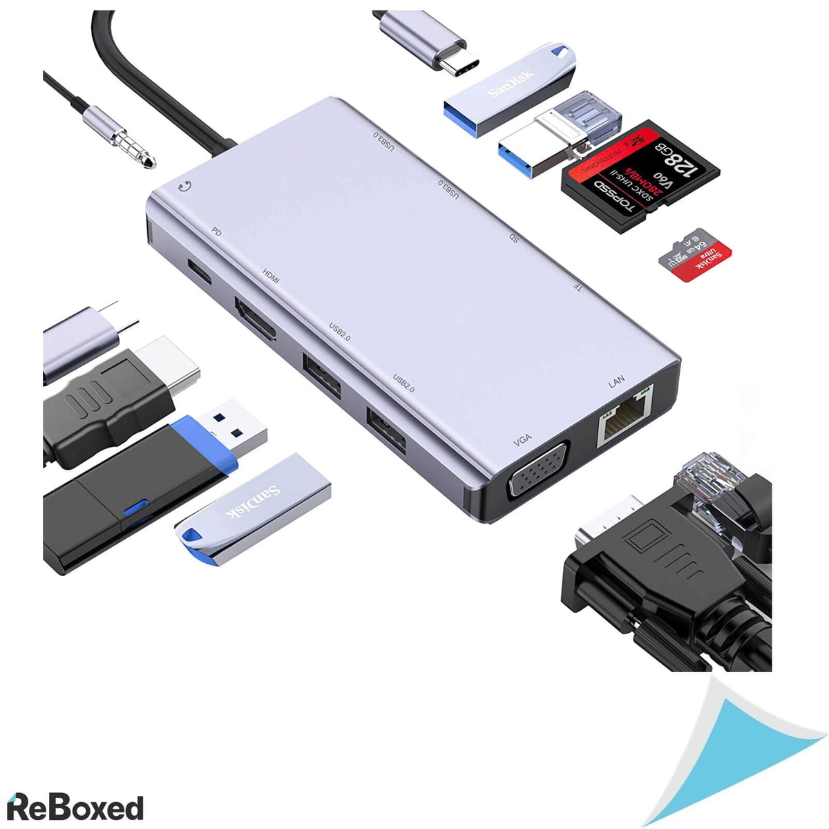 Ablewe Docking Hub 11-in-1 USB-C HDMI 4K VGA Ethernet MacBook