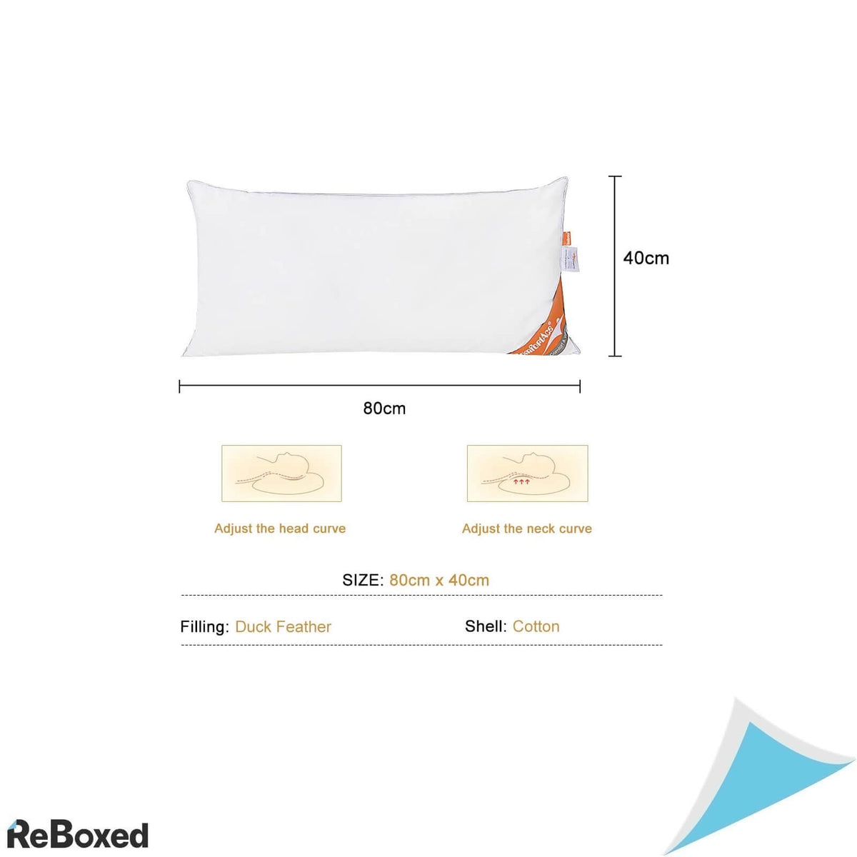 ComfortAce Perna 40x80 Pene Rata Husa Bumbac Anti-Acarieni