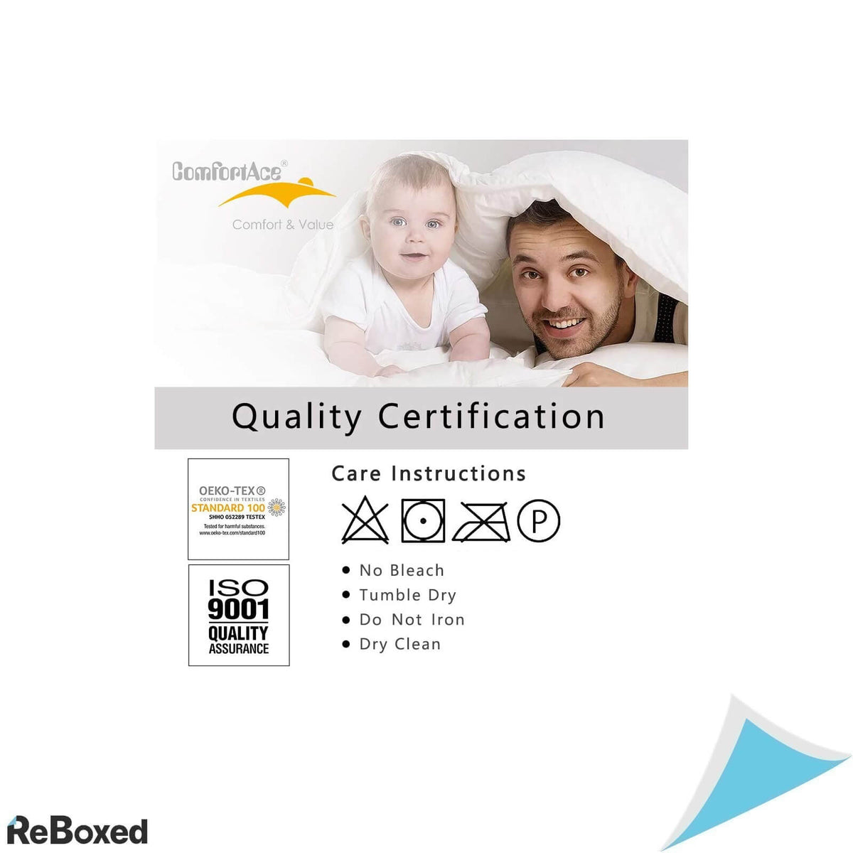 ComfortAce Perna 40x80 Pene Rata Husa Bumbac Anti-Acarieni