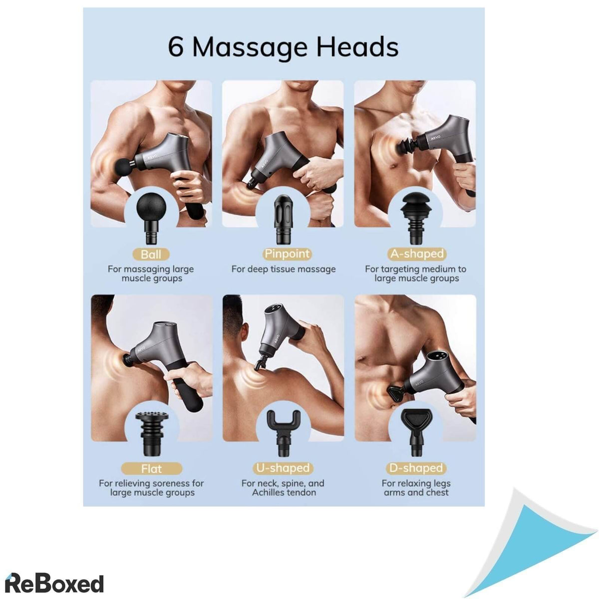 Aevo Pistol Masaj Muscular 3200rpm 6 capete de Masaj