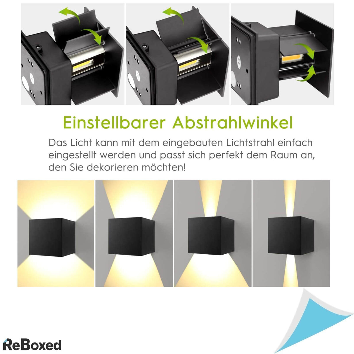 Set 2 Aplice LED de Perete Aluminium IP65 Fascicul Reglabil 2x12W