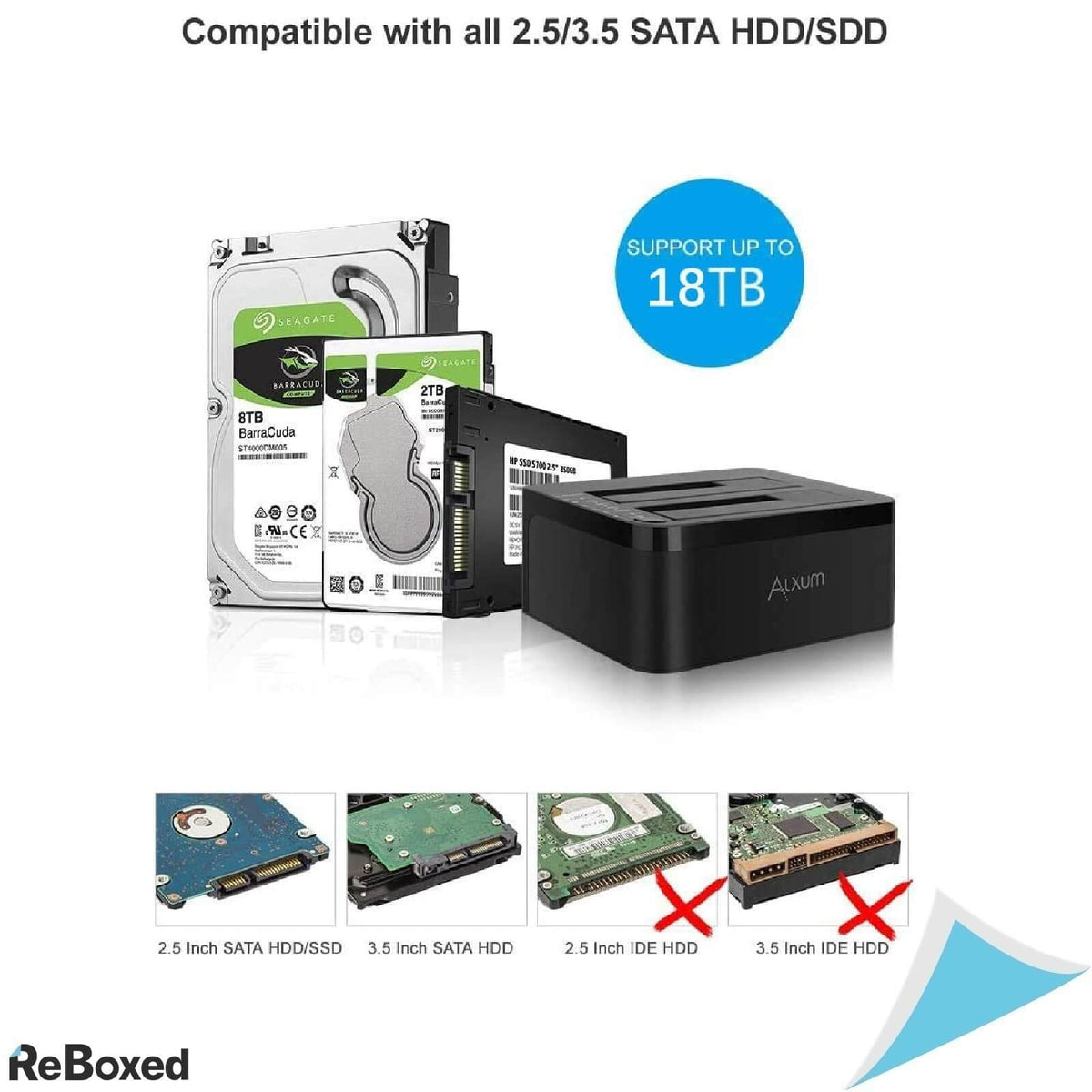 Alxum Docking Station pentru 2 x HDD/SSD SATA3 Functia de Clonare
