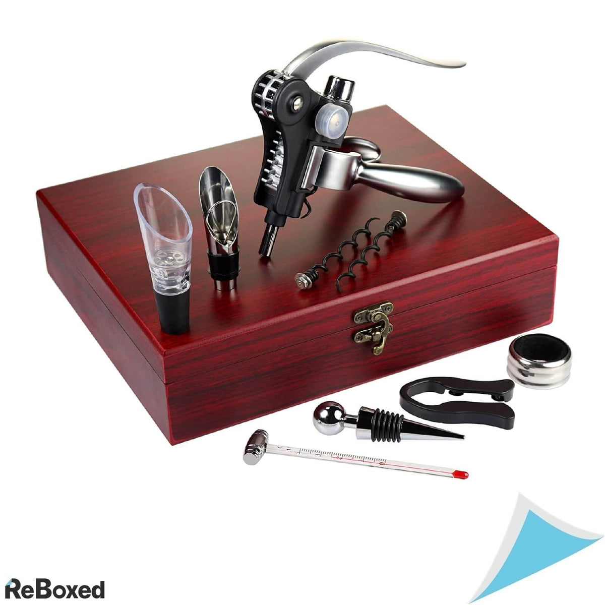 Amavel Sommelier Set 10 Accesorii Profesionale Vin in Cutie Lemn
