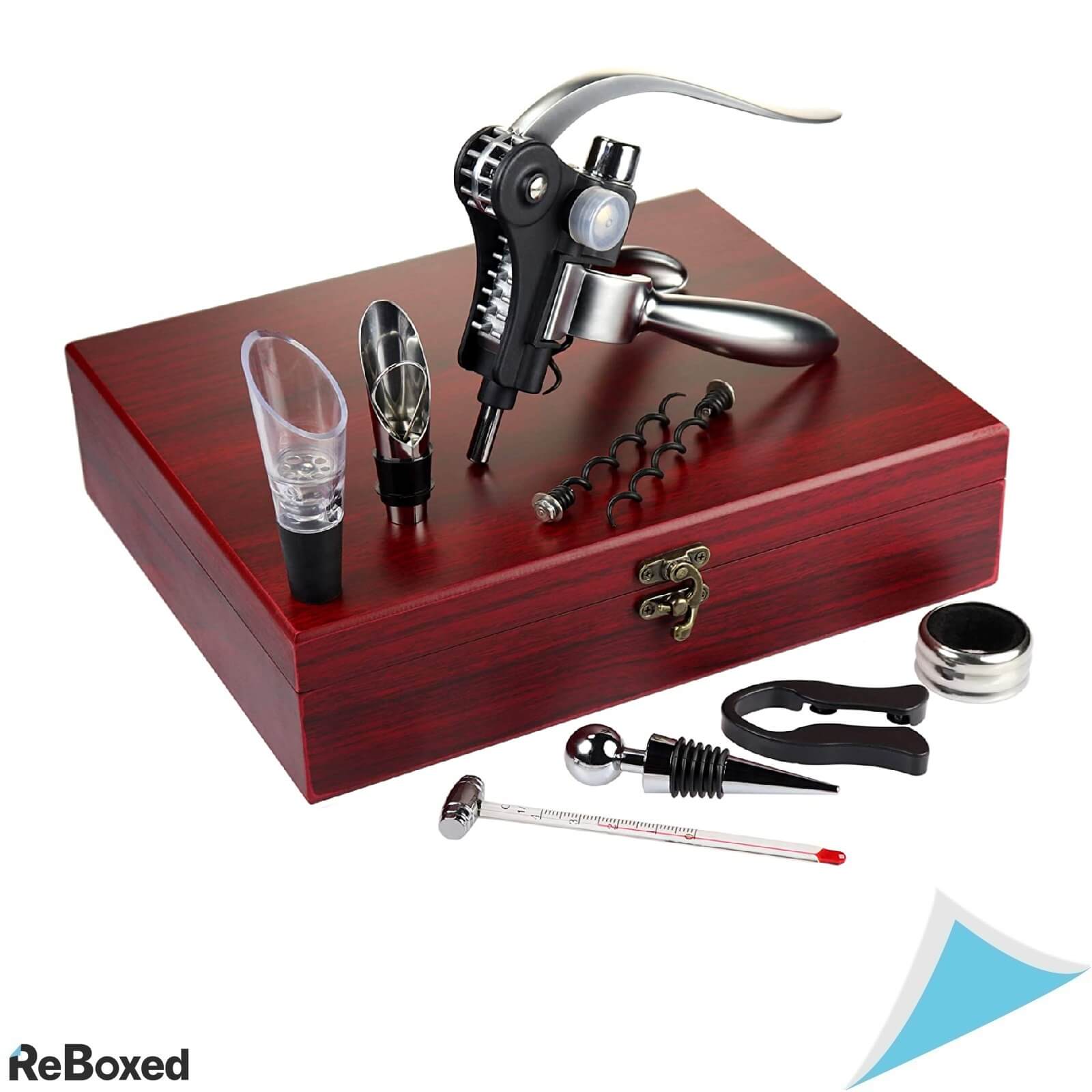 Amavel Sommelier Set 10 Accesorii Profesionale Vin in Cutie Lemn