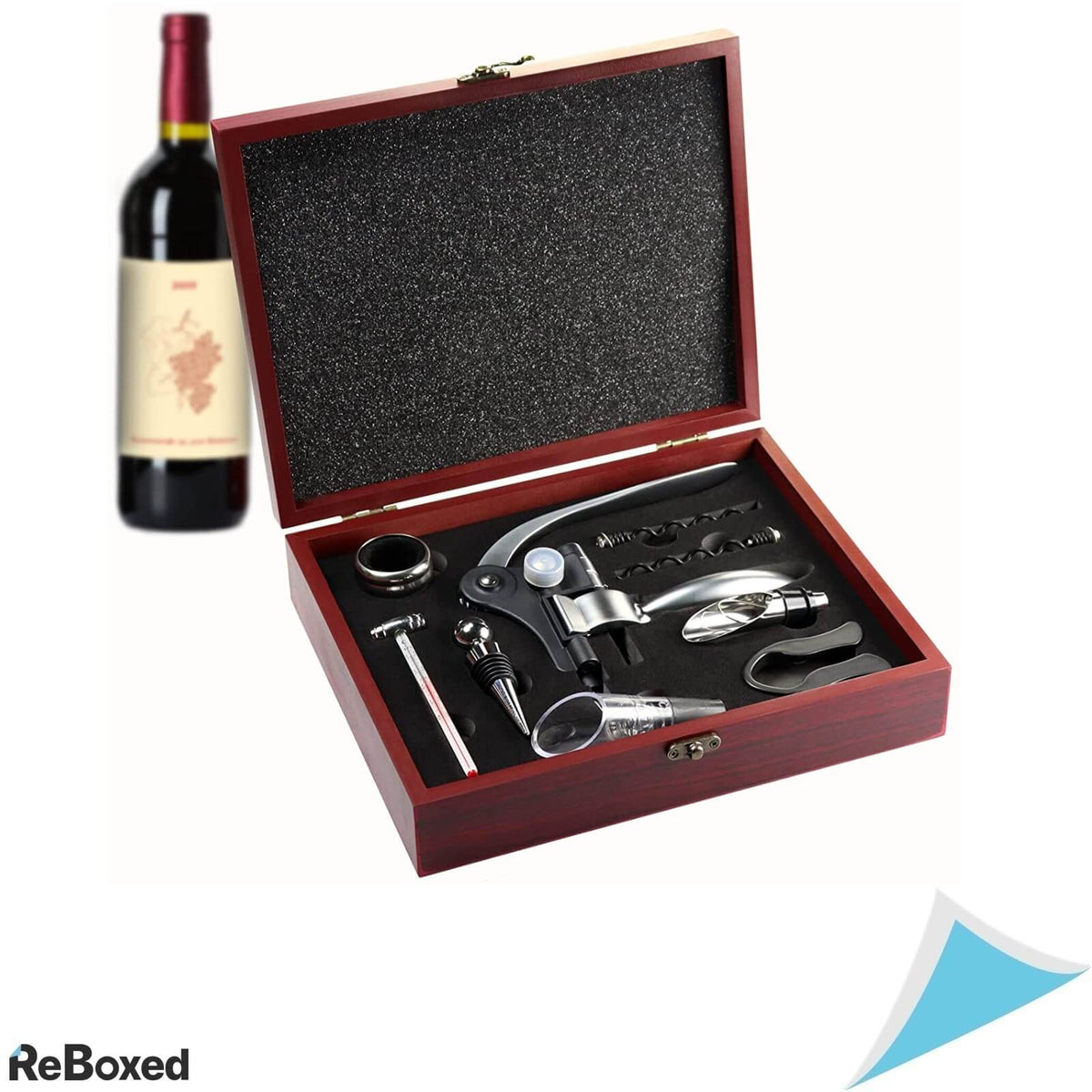 Amavel Sommelier Set 10 Accesorii Profesionale Vin in Cutie Lemn