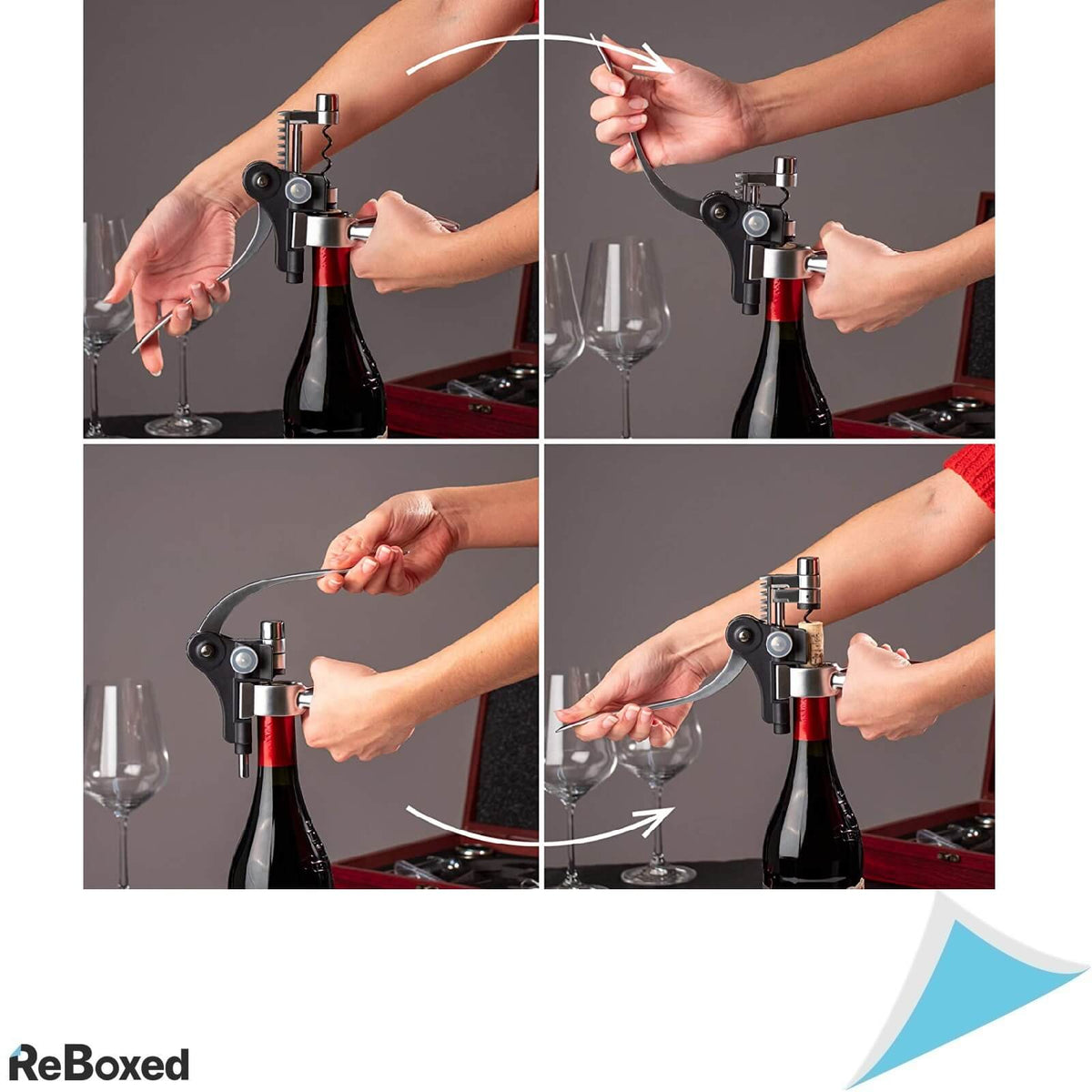 Amavel Sommelier Set 10 Accesorii Profesionale Vin in Cutie Lemn