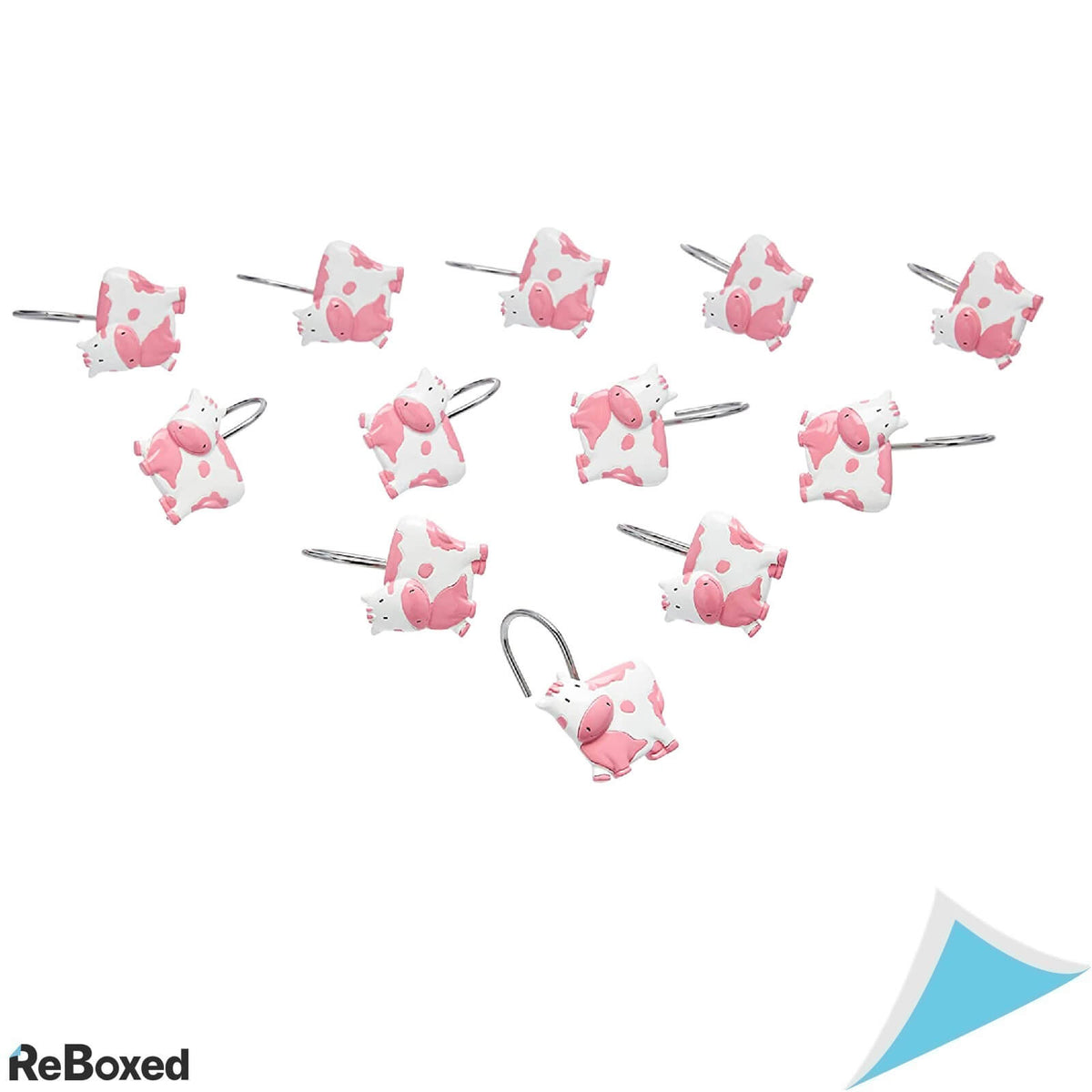 Set de 12 Carlige Decorative Vacuta pentru Perdeaua de Dus