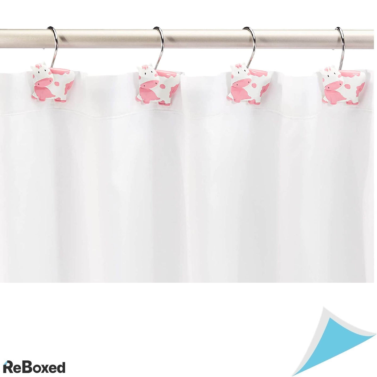 Set de 12 Carlige Decorative Vacuta pentru Perdeaua de Dus