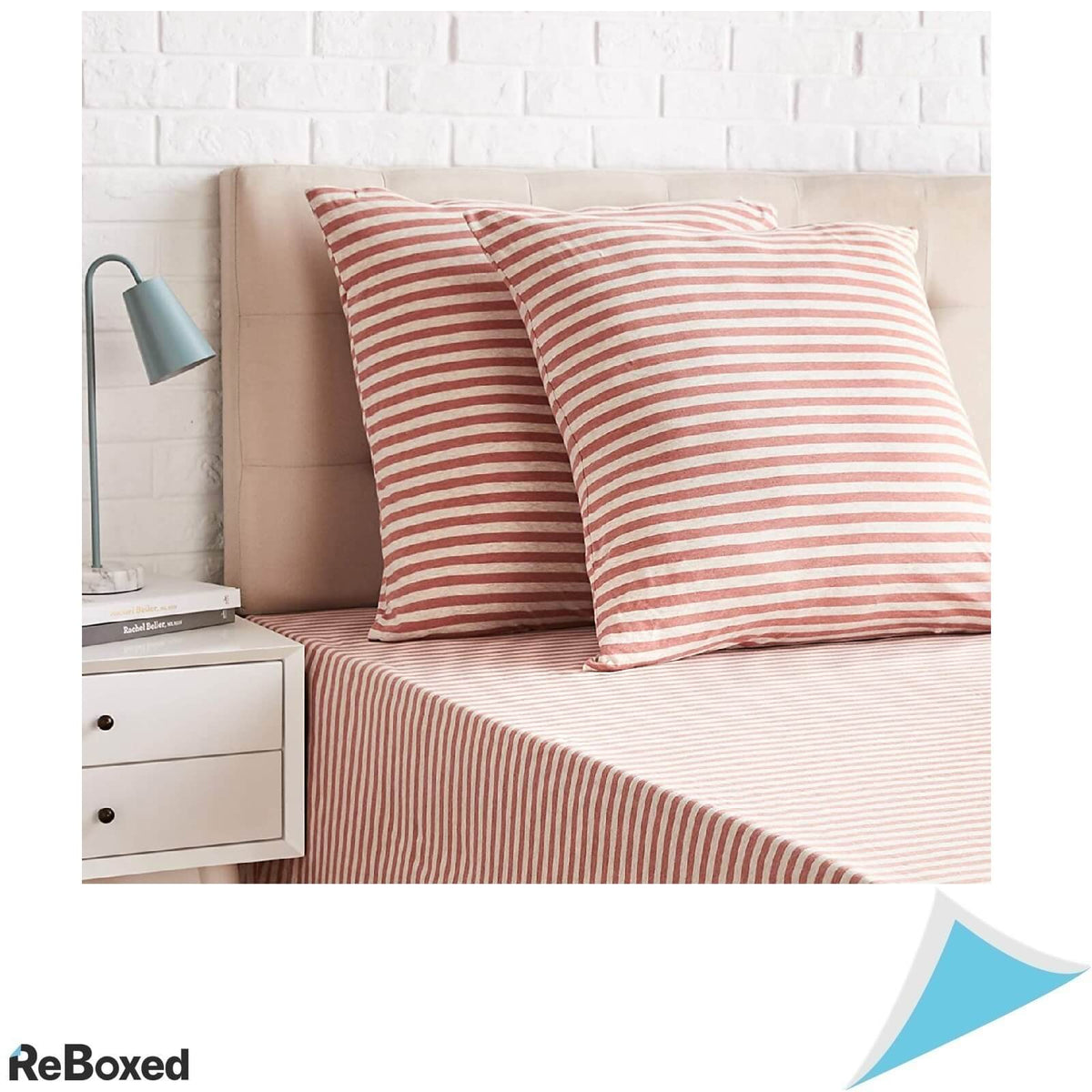 Set Doua Fete de Perna 65x65cm Amazon Basics Jersey Dungi Rosu