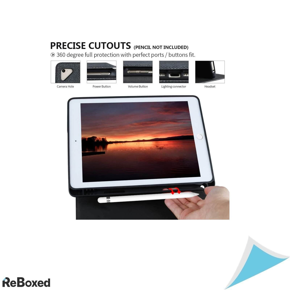 AmzCase Husa Apple iPad 9.7 cu Tastatura Bluetooth si Suport Apple Pen