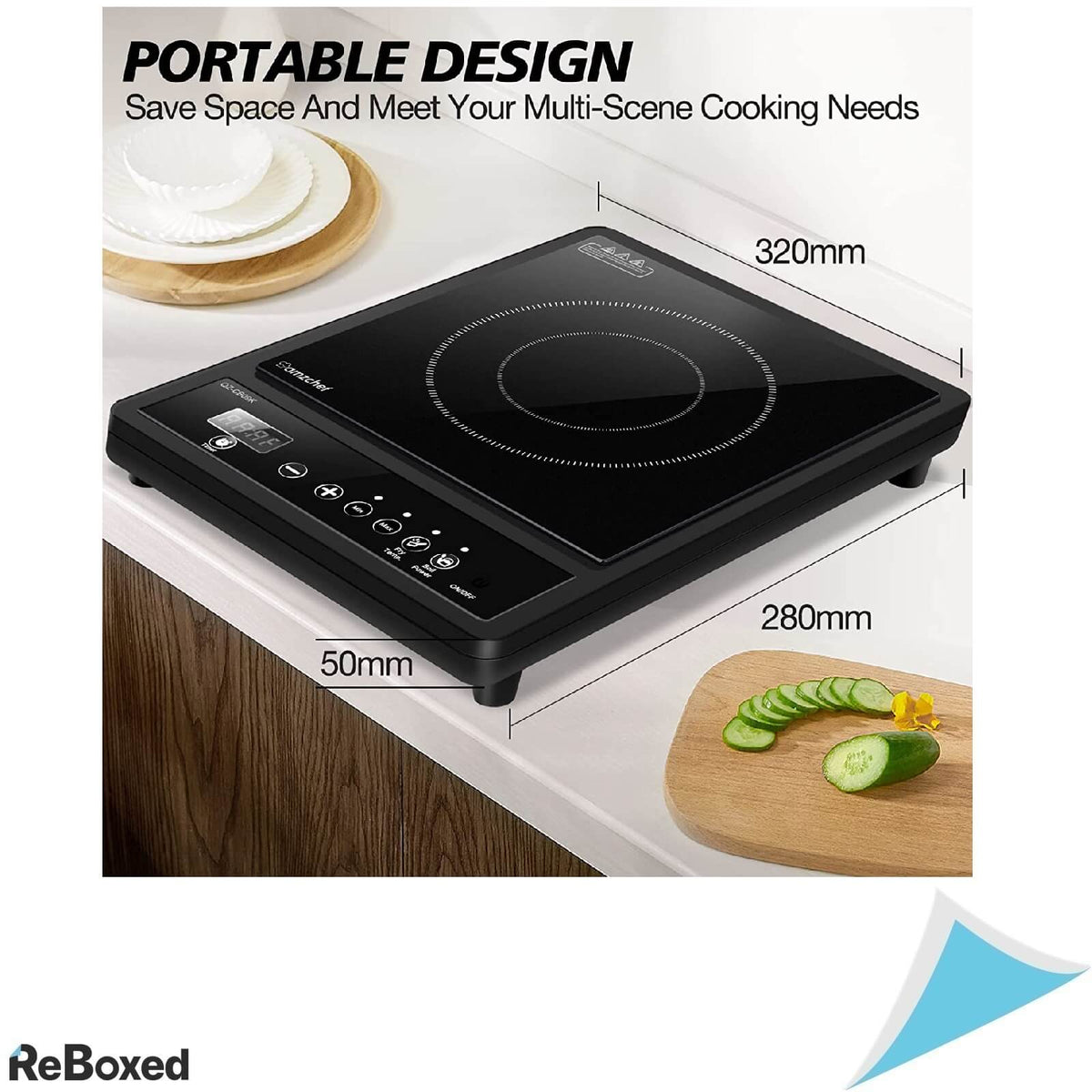 AMZCHEF ‎SK-CB09K Plita cu Inductie 1 Ochi 2000 W Sticla Timer