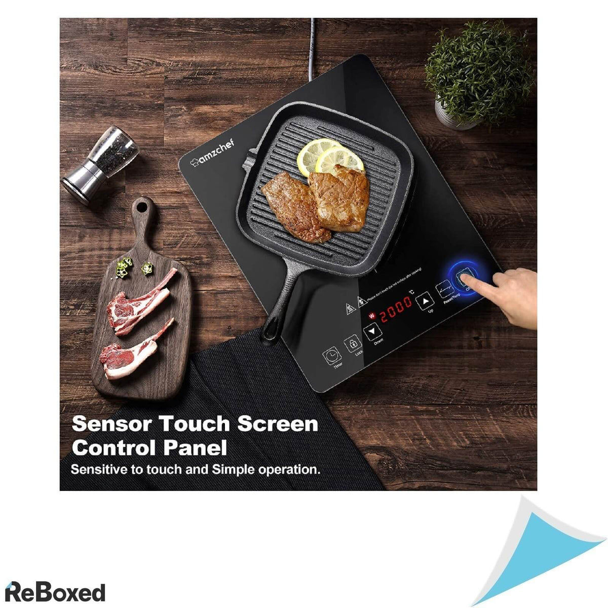 AMZCHEF SK-CB16 Plita cu Inductie 1 Ochi 2000W Sticla Timer