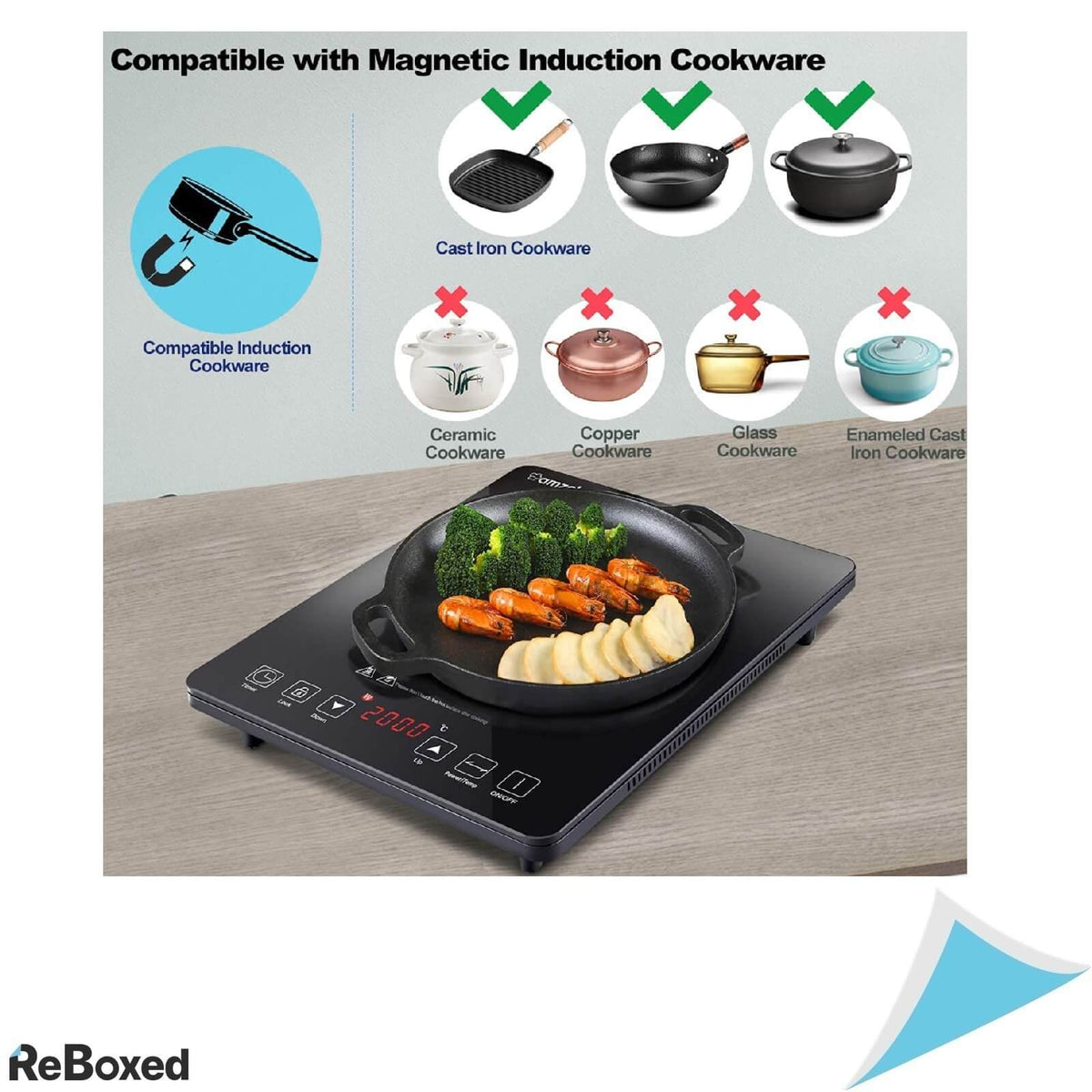 AMZCHEF SK-CB16 Plita cu Inductie 1 Ochi 2000W Sticla Timer