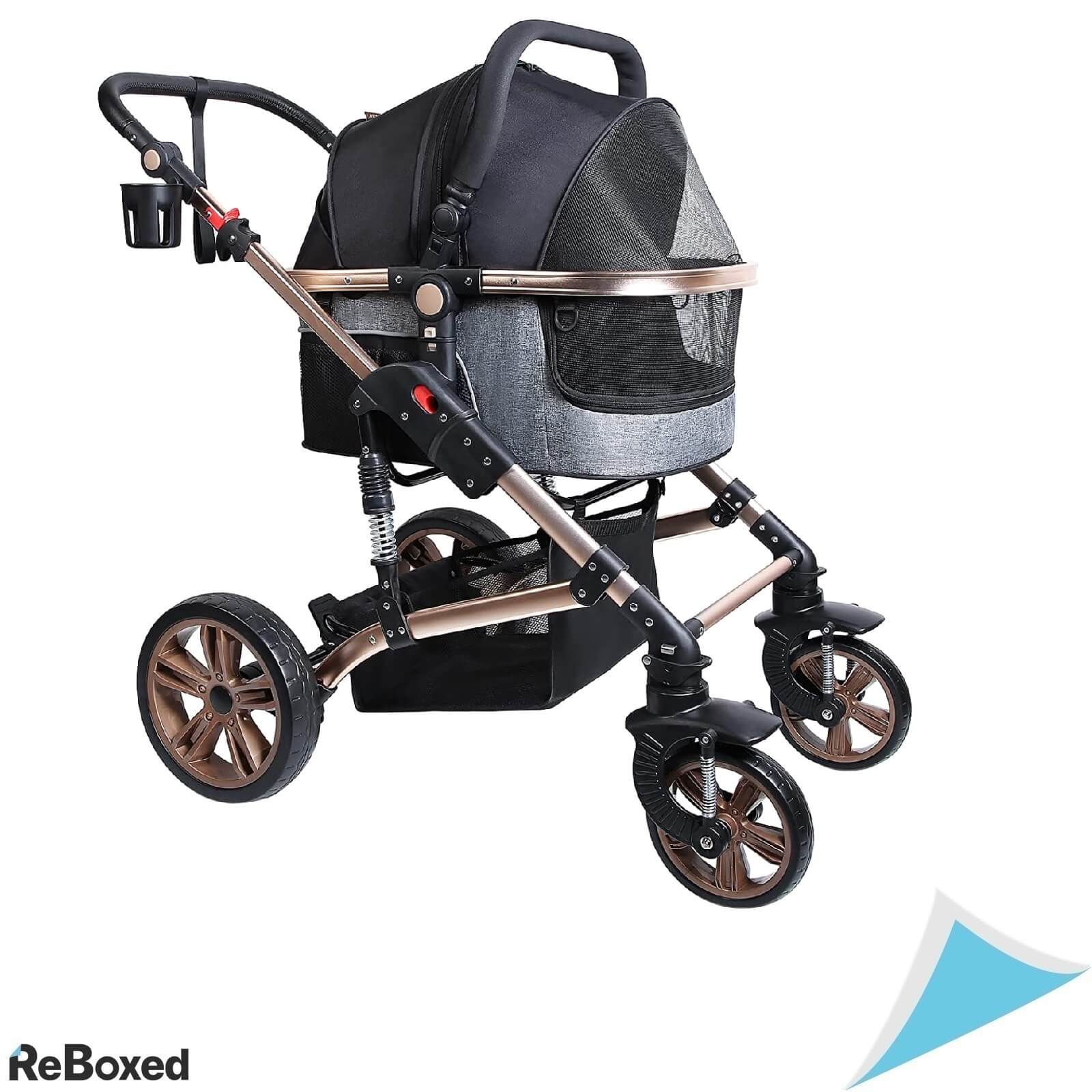 Anipark Carucior 3in1 Aluminiu pentru Animale Medii si Mici