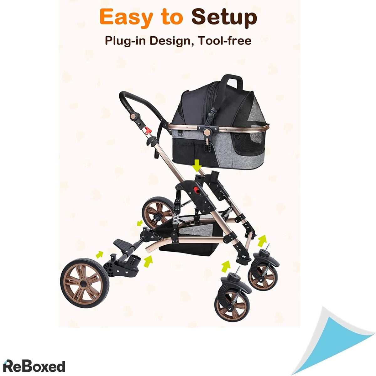 Anipark Carucior 3in1 Aluminiu pentru Animale Medii si Mici