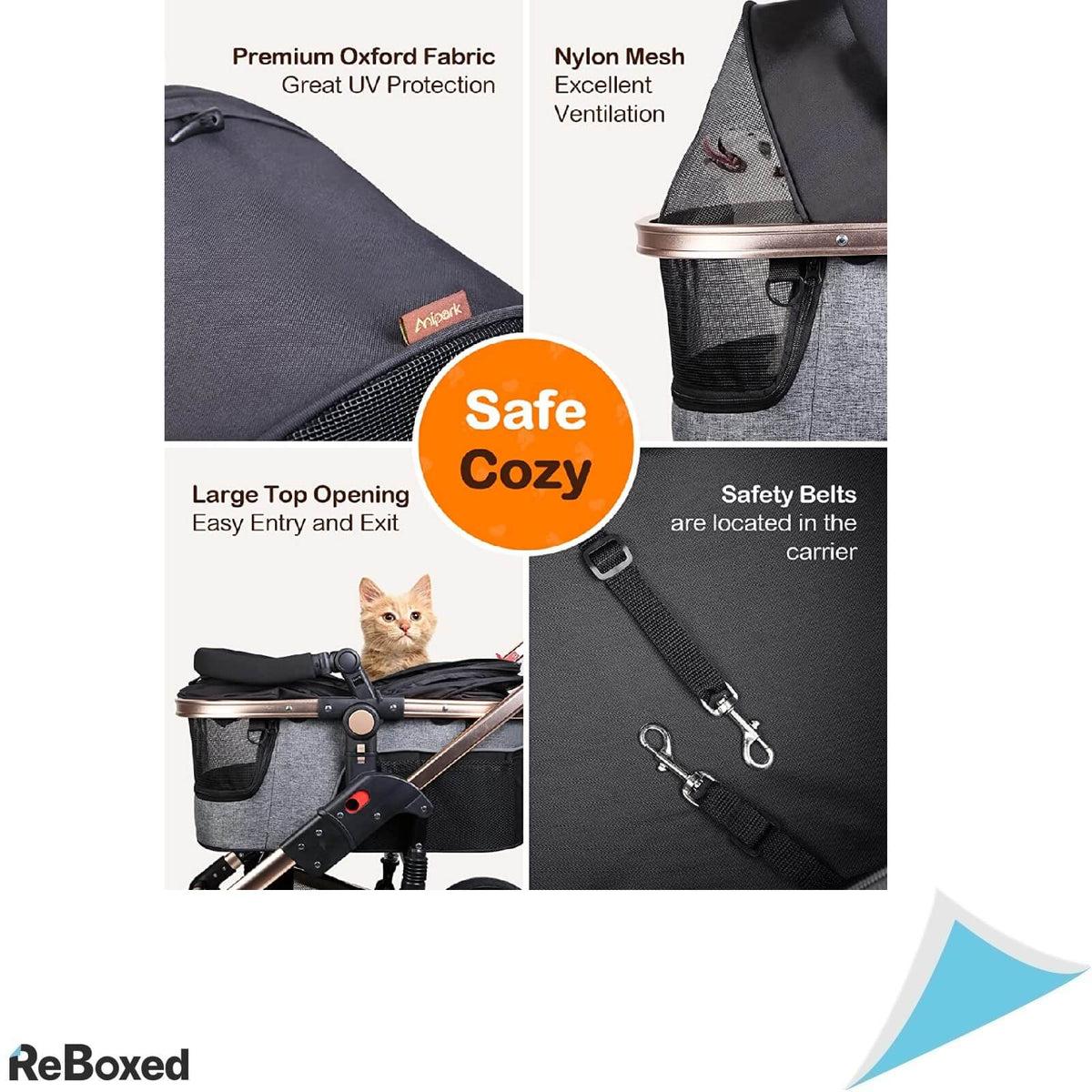 Anipark Carucior 3in1 Aluminiu pentru Animale Medii si Mici