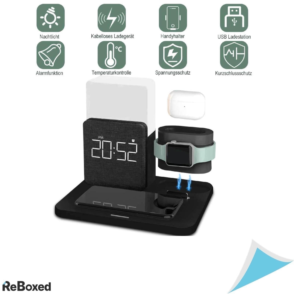 Anole Ceas Alarma Multifunctional 4in1 Incarcator Wireless Qi