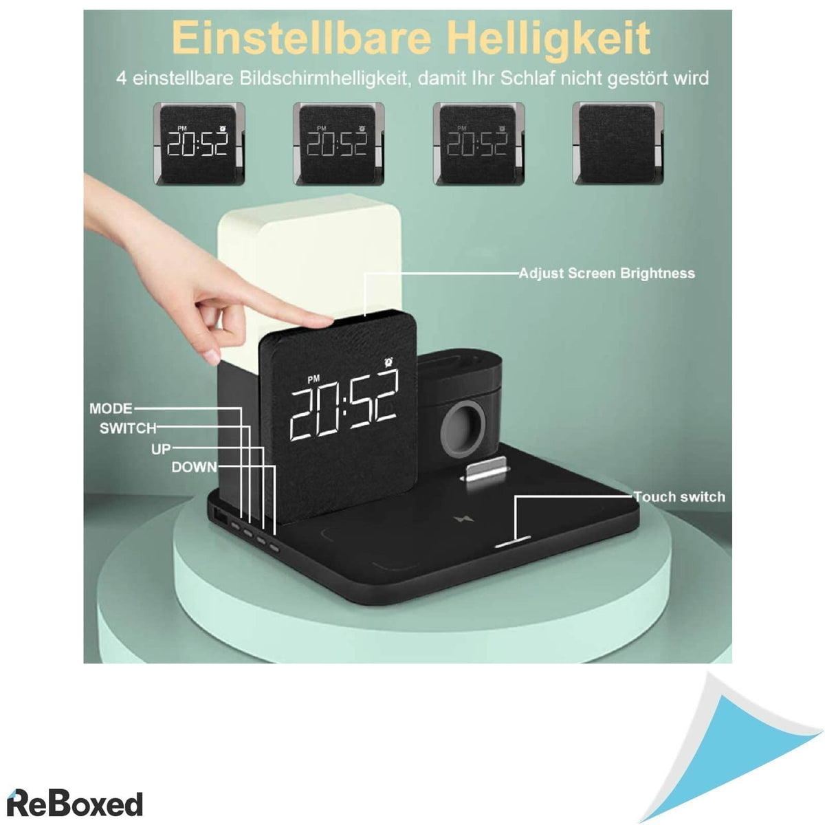 Anole Ceas Alarma Multifunctional 4in1 Incarcator Wireless Qi