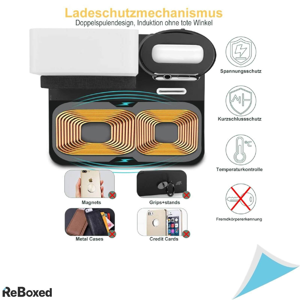 Anole Ceas Alarma Multifunctional 4in1 Incarcator Wireless Qi