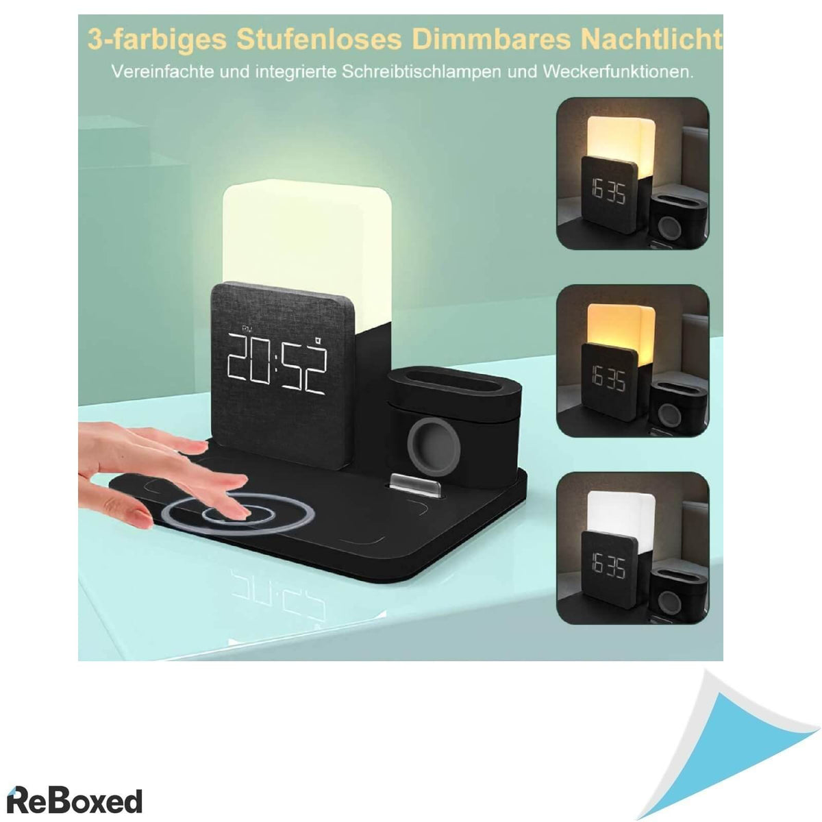 Anole Ceas Alarma Multifunctional 4in1 Incarcator Wireless Qi