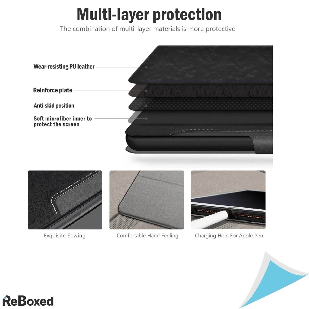 Antbox Husa Pentru iPad Pro 9.7 iPad Air iPad Air 2 Negru