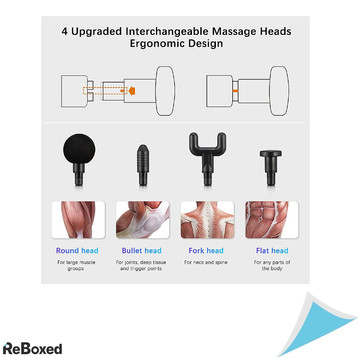 Aparat de VibroMasaj Muscular 4 Capete 6 Viteze 2000mAh