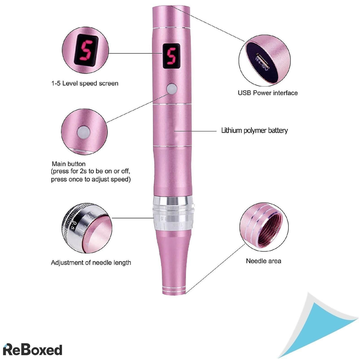 BeautLinks Pen Electric Microneedling Reincarcabil 10 Rezerve