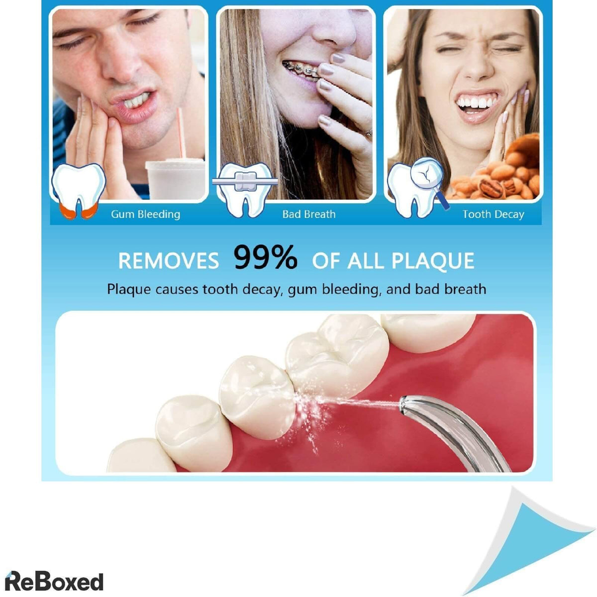 Apiker Dus Bucal IPX7 10 Presiuni Apa 600ml 8 Capete 360grade Alb